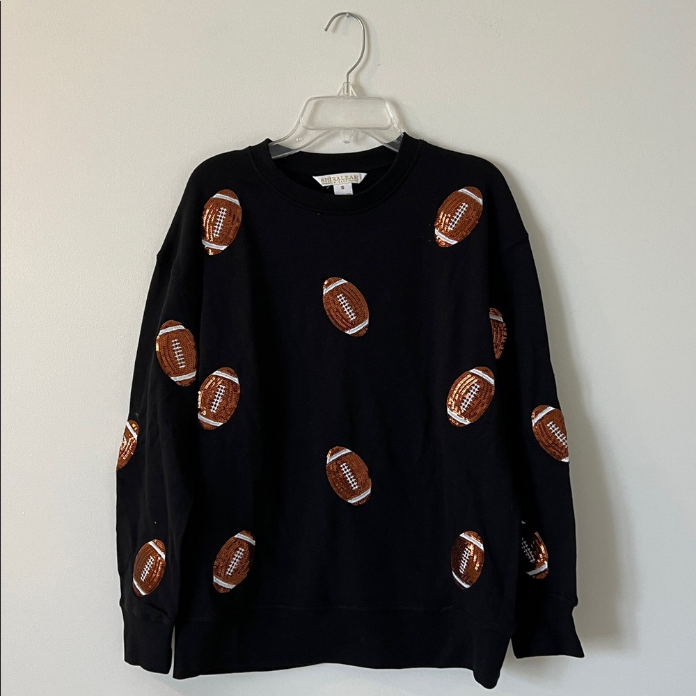 Sequin Football Crew Neck